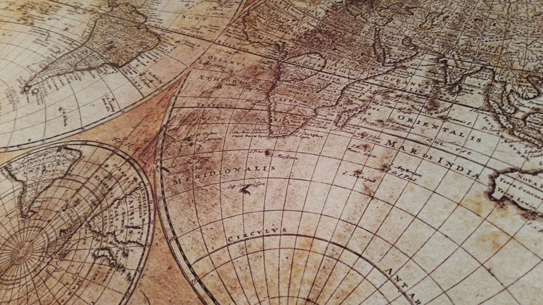 Diagonal Historically Antique World Map